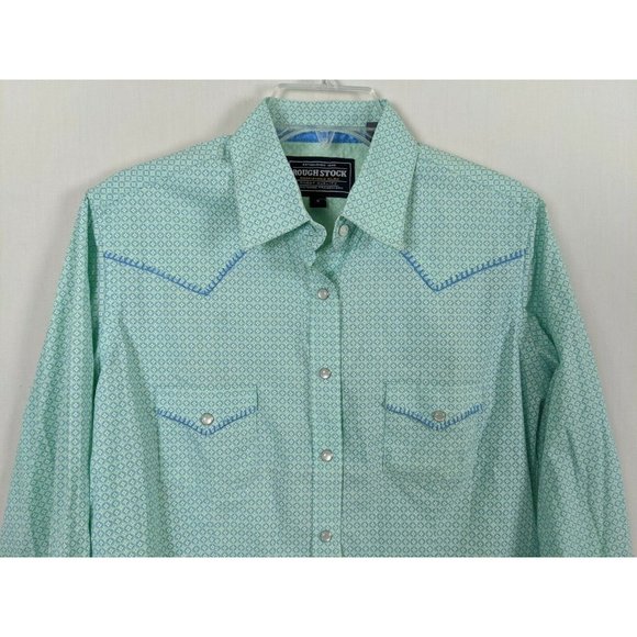 Rough Stock Panhandle slim Women blue blouse S - Picture 5 of 12